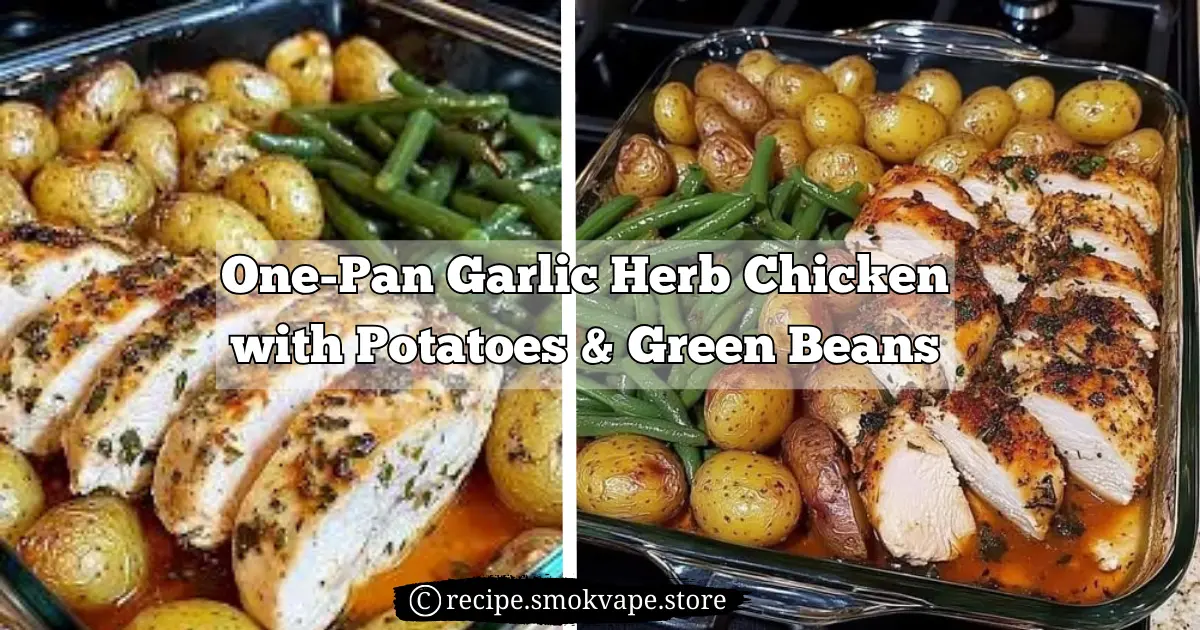 One-pan garlic herb chicken, chicken green beans and potatoes, garlic butter chicken and green beans, one pan lemon garlic butter chicken and green beans, chicken greenbeans potatoes one dish meal, garlic and herb chicken, garlic green beans, how to make garlic green beans, greek chicken and potatoes, one pan garlic and herb roasted chicken and vegetables, greek lemon chicken and potatoes, one pan chicken sausage and potatoes, one pan chicken and sweet potatoes, one pan lemon chicken and potatoes, one pan roast chicken and potatoes